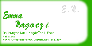 emma magoczi business card